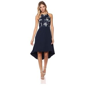 Women's Embroidered Sequin High Low Gown